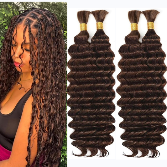 Best Boho Human Mix Deep Wave Braiding Hair – Color 4 | 18 Inch Curly Boho Extensions