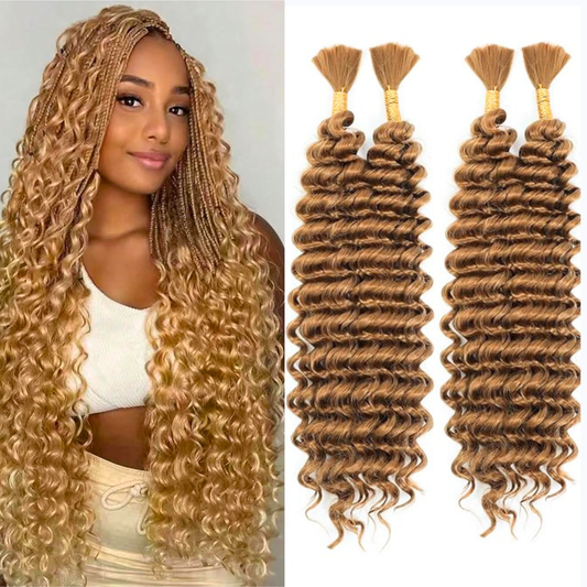 Best Boho Human Mix Curl Wavy Braiding Hair – Color 27 | Soft Boho Braids Extensions 16 Inch